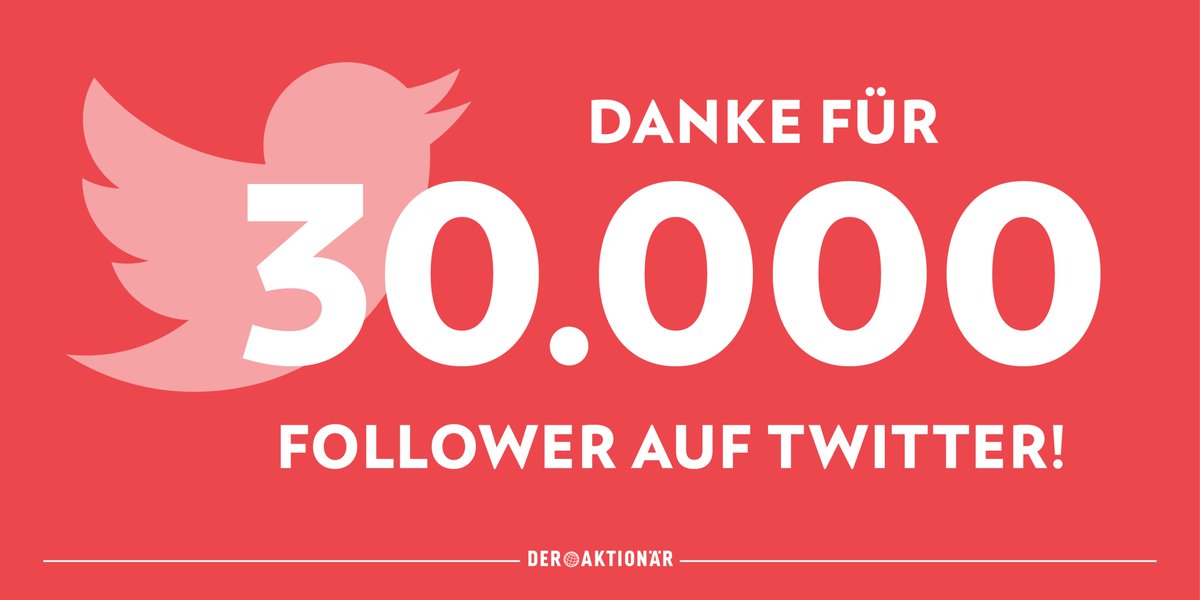 🎉DANKE🎉

Als Dankeschön verlosen wir 1x Jahresabo von DER AKTIONÄR E-Paper

So kann man teilnehmen:
☑️Uns folgen und Tweet liken
☑️Tweet retweeten

#Gewinnspiel läuft bis Freitag 22.4. 12 Uhr
Teilnahmebedingungen: boersenmedien.de/teilnahmebedin…

#Verlosung #gewinnen #deraktionär