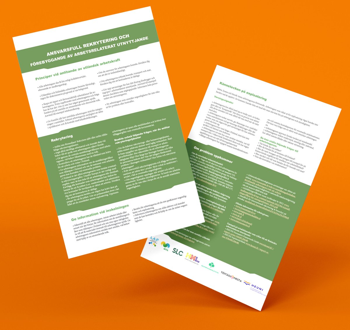 ❓Hur motverka exploatering av utländska arbetare inom jordbruket? 

<a href="/MTKry/">MTK</a>, <a href="/Kauppapuutarhal/">Kauppapuutarhaliitto</a>, <a href="/SLC_lantbruk/">SLC</a>, <a href="/HML_ry/">Hedelmän- ja Marjanviljelijäin liitto</a>, <a href="/Heuni_institute/">HEUNI</a> har idag publicerat en konkret checklista för arbetsgivare inom trädgårds- och jordbrukssektorn:
heuni.fi/-/ansvarsfull-…

#företagsansvar