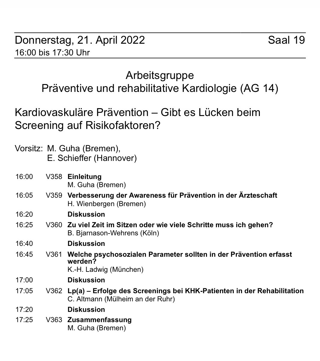 Morgen #DGKJahrestagung 16Uhr: Kardiovaskuläre Prävention- in Zeiten von Corona wichtiger denn je. Wir freuen uns auf Sie! <a href="/AG32_DGK/">AG32 - Sportkardiologie</a> <a href="/PG13_DGK/">PG13 - Frauen und Familie in der Kardiologie</a> <a href="/DGK_org/">Deutsche Gesellschaft für Kardiologie</a> <a href="/YoungDgk/">Young DGK</a> <a href="/AG4_DGK/">AG4 - Vaskuläre Biologie</a>