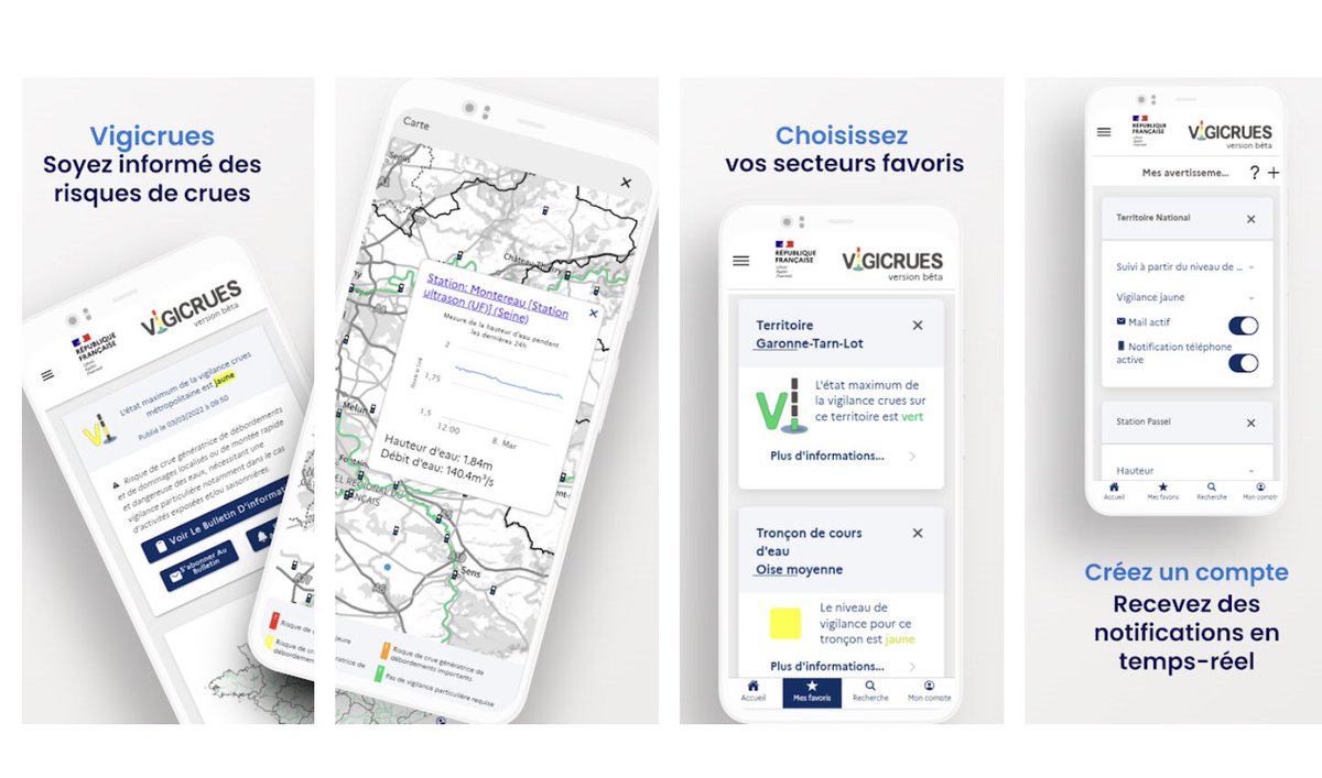 iffo_rme's tweet photo. Risque #Inondation. Connaissez-vous l’application @Vigicrues ?
👉 Téléchargez la gratuitement pour être informé partout et à tout moment d’un danger potentiel de crue sur les principaux cours d'eau surveillés par l’Etat #schapi
📲 https://t.co/KfWNWHtvvq https://t.co/HqWy6PEy2M