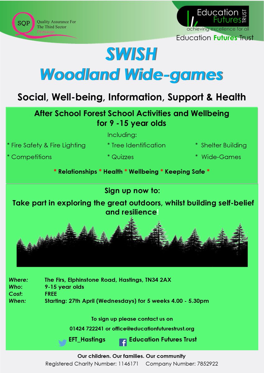 Education Futures Trust @EFT_Hastings will be running after-school clubs this term, including some additional courses. If you're interested, please see the attached flyers and get in touch with them.