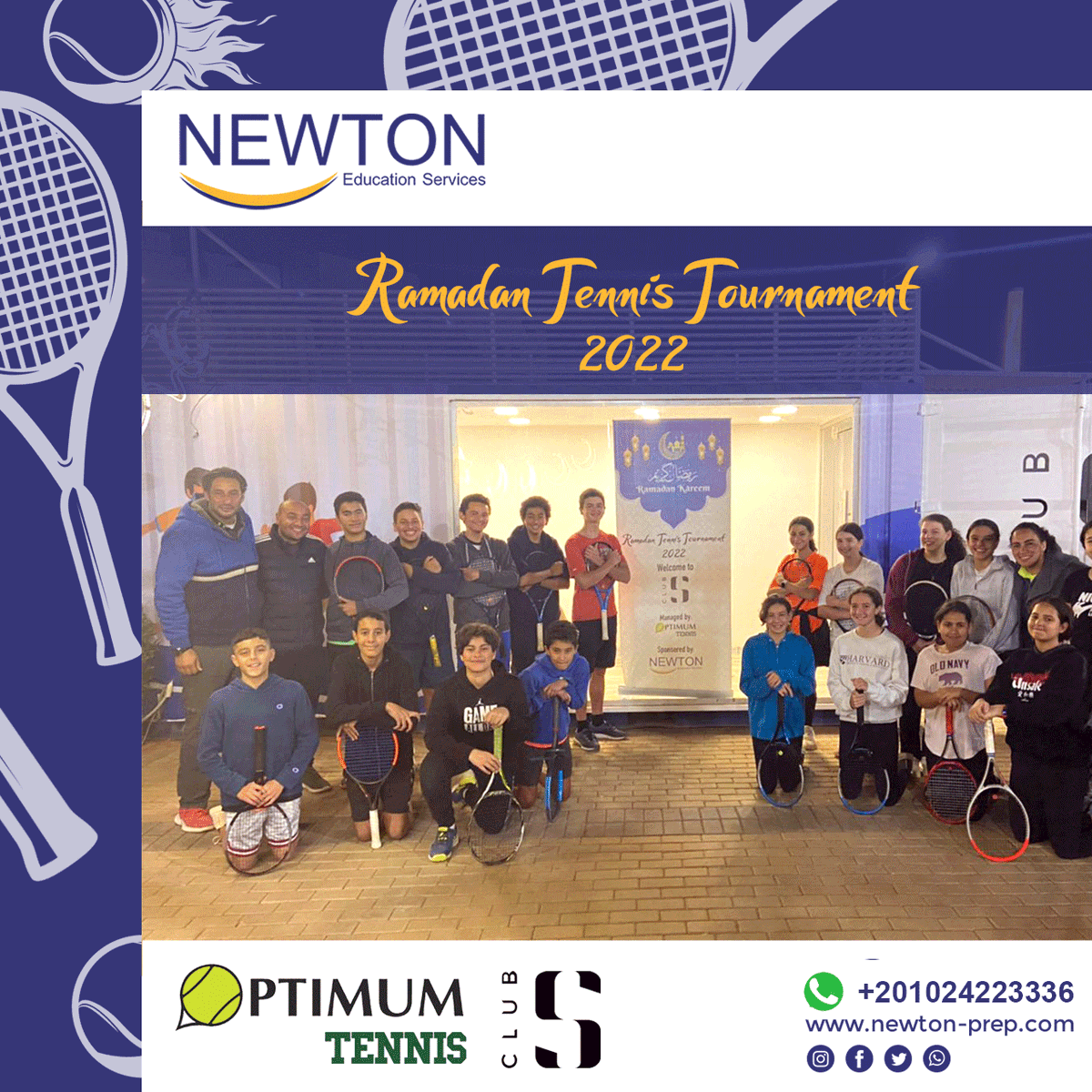 Newton Education Services is delighted to sponsor Optimum Tennis Academy’s Ramadan Tournament at Club S - Optimum Tennis 
The final matches will be played this evening! Stay tuned for the announcement of the winners! 

#Newton #ClubS #Optimum #Tennis #Tournament #Ramadan https://t.co/uSeHbZU64V