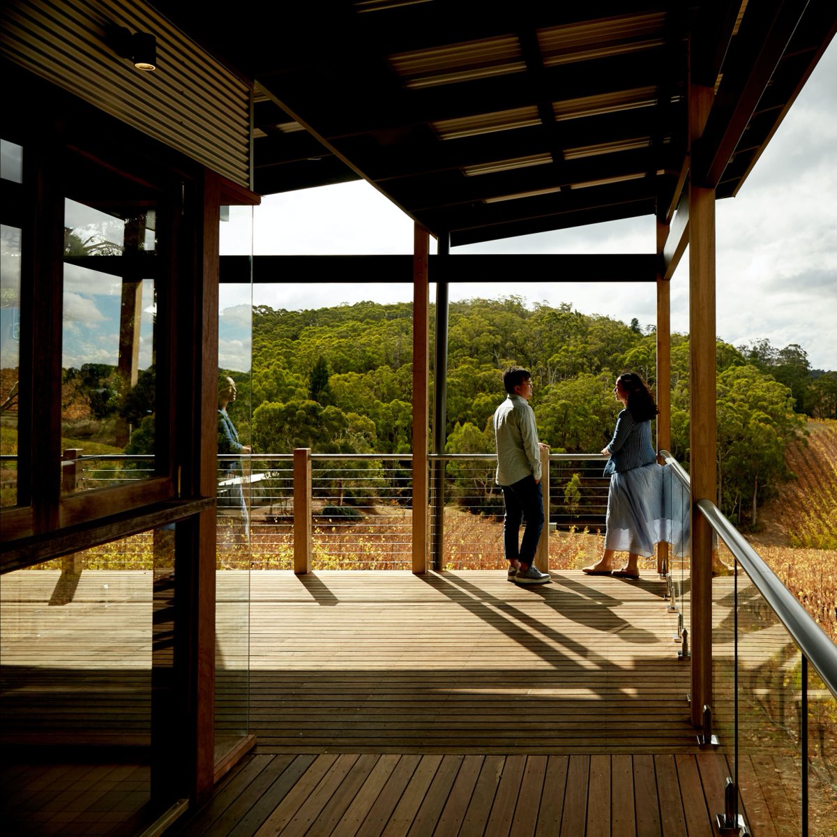 With Anzac Day on a Monday it’s another chance to make the most of the autumn colours up here. ​📷: @mtloftyvineyard where the long lunch is pretty much perfect at any time of year, but as the autumn show arrives... breathtaking. 🍂😍   
#adelaidehills #seesouthaustralia