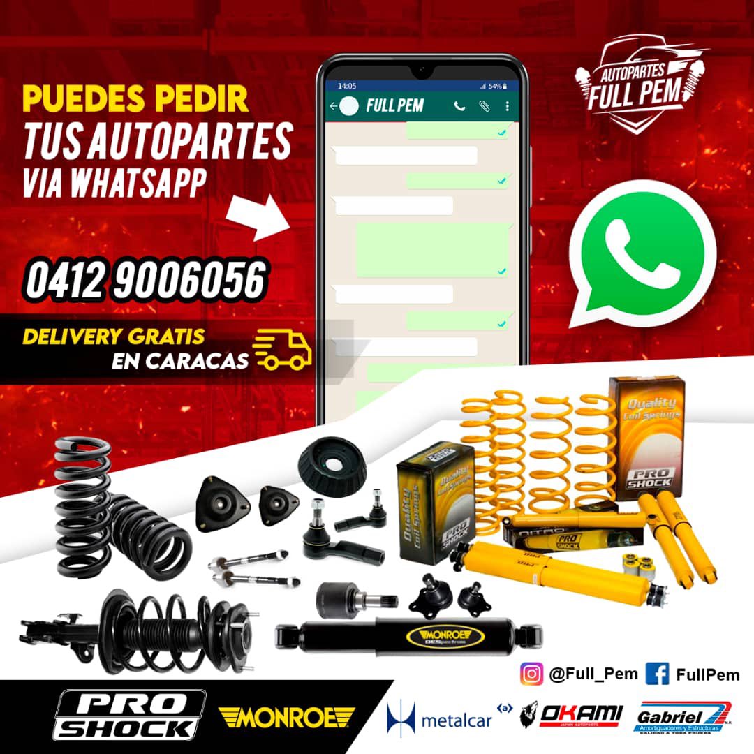 Full_Pem's tweet photo. ♦️Somos Venta de repuesto / Servicio de instalación en los mejores talleres de Caracas. @full_pem #fullpem ♦️

♦️TENEMOS EL REPUESTOS QUE TÚ VEHÍCULO 🚗 NECESITA PARA CUMPLIR SU FUNCIONAMIENTO 🔥

🔷DISPONIBLE🔷

🔥LAS MEJORES MARCAS DEL MERCADO :

🔺👁 https://t.co/Ip9Aszh2zK