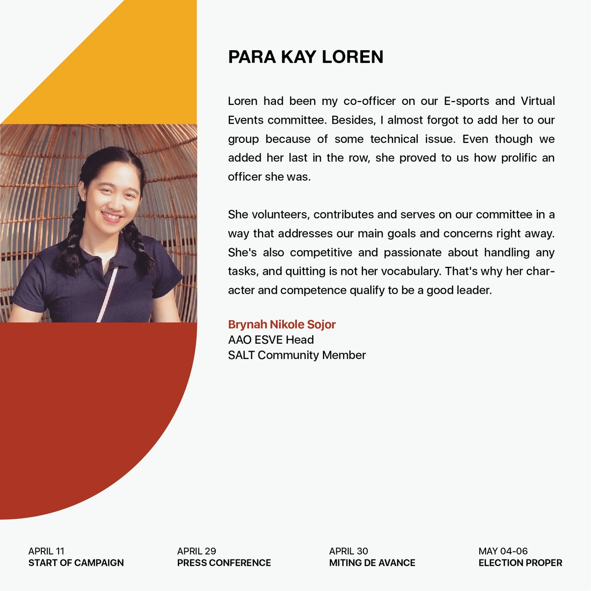 USADAdZU's tweet photo. TESTIMONIES | EYES HERE!
These are the people who testifies the skills of LOREN JOY PERALTA, who is now ready to lead as the GOVERNOR of AAO.
Together, LET US MAKE OUR ROAR LOUDER THAN EVER!
#BagongSimula
#StandWithUSAD
#BagongSimula2022
(1/2) https://t.co/V5Ah5FW17A