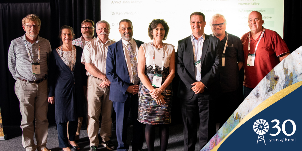 RACGP's tweet photo. Join us on 26 April 2022 at 7pm AEST to celebrate 30 years of #RACGPRural.
Connect with rural colleagues online to share the Faculty's history, achievements and member stories.
Register here: https://t.co/zgipQAsj33
#RACGPRural30 https://t.co/PNWv5aCztC