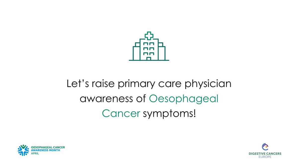 dice_europe's tweet photo. #OesophagealCancer is often detected at late stages when it is more difficult to treat. Let’s raise primary
care physician awareness about symptoms to achieve early detection.
Read more: https://t.co/9VFOlYSZMU
#CancerAwareness #DigestiveCancers #CancerRoadmap https://t.co/8vbXWxkcLR