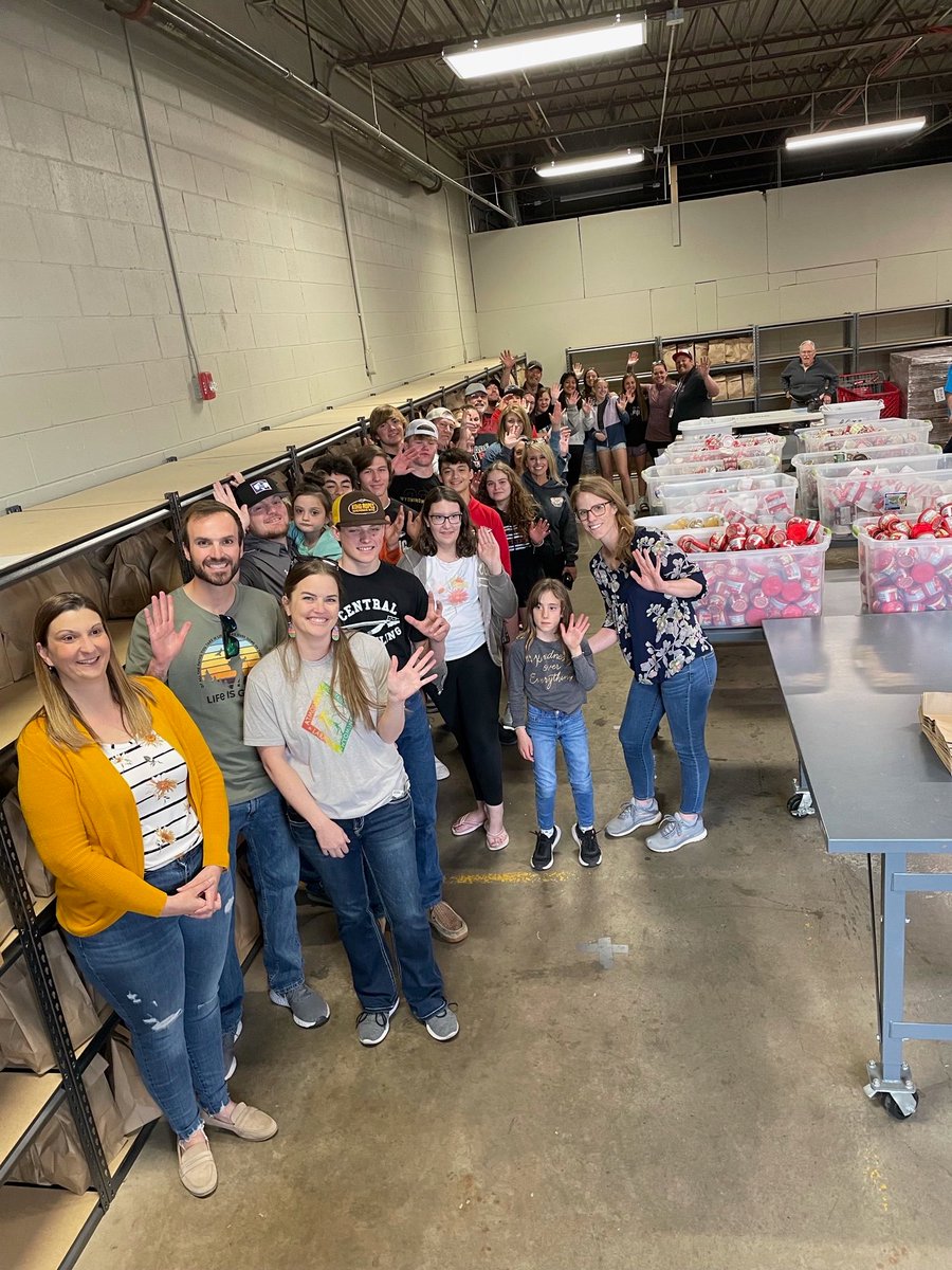 Central High community showing up in a big way to stuff Friday Food Bags! #TR1BE