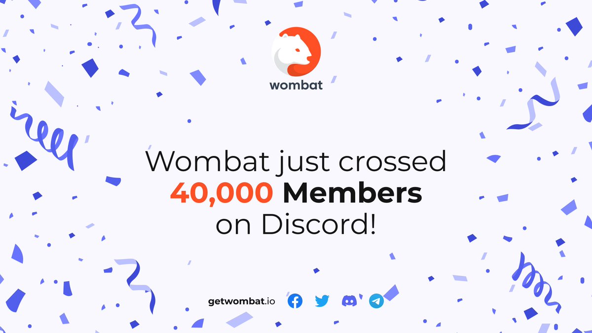 adoptwombat's tweet photo. Wombat just crossed 40,000 members on Discord!👀

🎉Stop by to see what the hype is all about!⤵️
https://t.co/T233YRmfo5 https://t.co/6YRET029bP