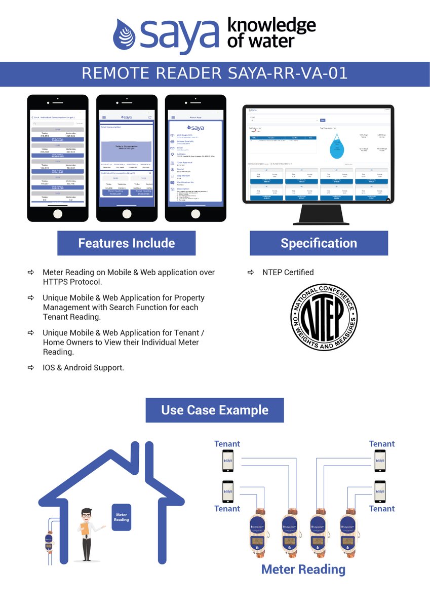 SAYALife_'s tweet photo. Saya also has Remote Reader which helps tenant reading.
Remote Reader SAYA-RR-VA-01

👉 IOs &amp; Android support.
👉 NTEP Certified.

Order now: https://t.co/SLaJMslCnj

#leakage #Building #homeMade #construction https://t.co/dqtbRznvDN