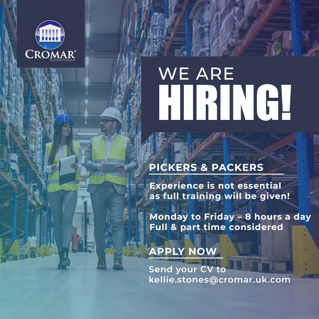 We're Hiring!

We are looking for Pickers and Packers to join our ever-expanding team! Experience is not essential as full training with be provided.

To apply, simply send your CV to kellie.stones@cromar.uk.com