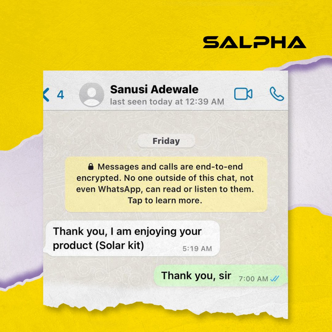 SalphaEnergy's tweet photo. we stand strong on delivering the best solar system to our customers
GET YOUR'S TODAY...
#Salpha #Solar #SolarForThePeople #solarenergy #Sdgs #Mdgs #CleanEnergy #EnergyAcess #SolarPanels #Lagos #SolarStartups #SolarInstallations #SolarPower #Electricity #Light #Mdgs ⚡️ https://t.co/c5etKihhkA