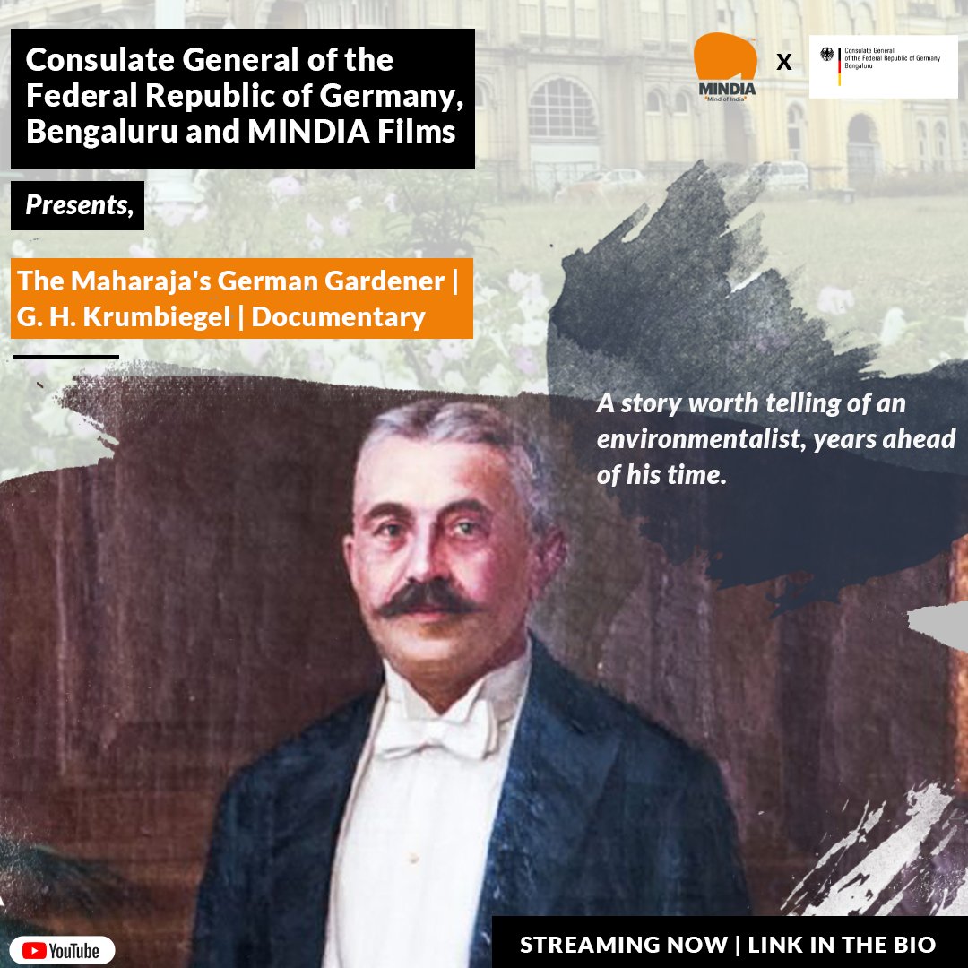 mindiafilms's tweet photo. A story worth telling of an environmentalist, years ahead of his time. Gustav Hermann Krumbiegel, a German botanist. Stream the film here: https://t.co/tQt2VaSA8X
#MINDIAFilms #DocuFilm #TheGermanGardener #GHKrumbiegel #LifeInBengaluru #NammaBengaluru #CityFilm #Filmmaking https://t.co/18fjSOVOGz