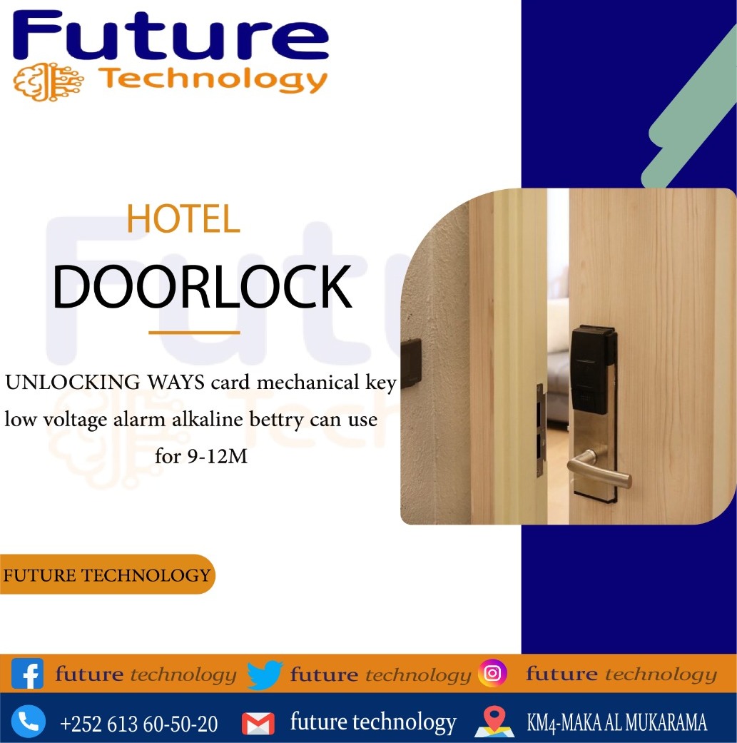 FUTURETECHNLGY's tweet photo. #Hotel_Door_Lock
Ma tahay macmiil maamule ama milkiile Hotel ?
haday jwaabtaadu haa tahay shirkadda #future_technology waxay kuula diyaar tahay in ay ka dhigto Hotel-kaaga mid la mid ah Hotel-ada 5 starka ee dunida. https://t.co/Jd1Sw9RryN