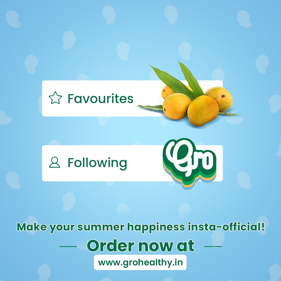GroHappiness's tweet photo. Love Alphonsos? Then, make it official by following Gro on Instagram!
Order your box of Gro Alphonso today; Visit https://t.co/AebYz7dHnb now

#GroHappiness #GroAlphonsos #Mangoes  #SummerSeason #BringHomeHealthy #HealthyFood #Ratnagiri #Trending #TrendingNow https://t.co/OQyr5SJmmB