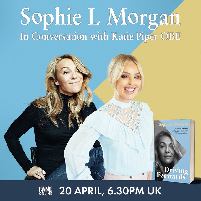 CelebBulletin's tweet photo. .@sophmorgTV talks to @KatiePiper_ about her book #DrivingForwards as part of the #FaneOnline series tonight! Find out more here 👉 https://t.co/wH8x2I08jI @FaneProductions https://t.co/5t4UusNXcR