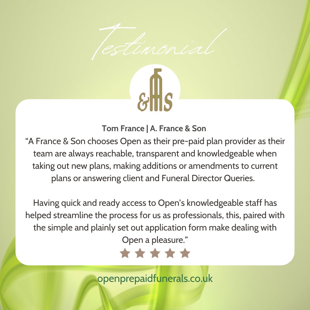 Here we have the fourth instalment of sharing feedback from our FD's. We want you to hear from those who trust our services, it's no good hearing it from us when you can hear it from those who have tried and tested our services. #Openbynameopenbynature