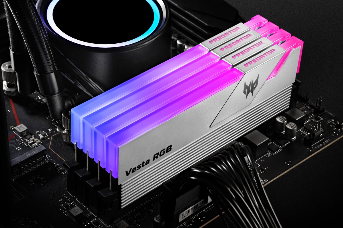 PredatorStorage's tweet image. Predator Vesta RGB DDR4 Memory. Frequency up to 4400 MHz 🔥

√ Built for eSports
√ Upgraded RGB lighting effect
√ Optional kits with Samsung B-die for ultra-low latency
Learn More: predatorstorage.com/products/preda…
#overclocking #rgb #PredatorGaming