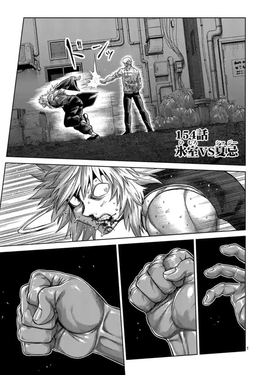 木曜の格闘作品『ケンガンオメガ』が更新されました!!

ジークンドーを得意とするあの男の右拳が硬く握られ…路地裏での喧嘩がはじまる!
個人的には冒頭のここの手の描き方が、ページをめくりたくなる感じがしてとても好きです。 