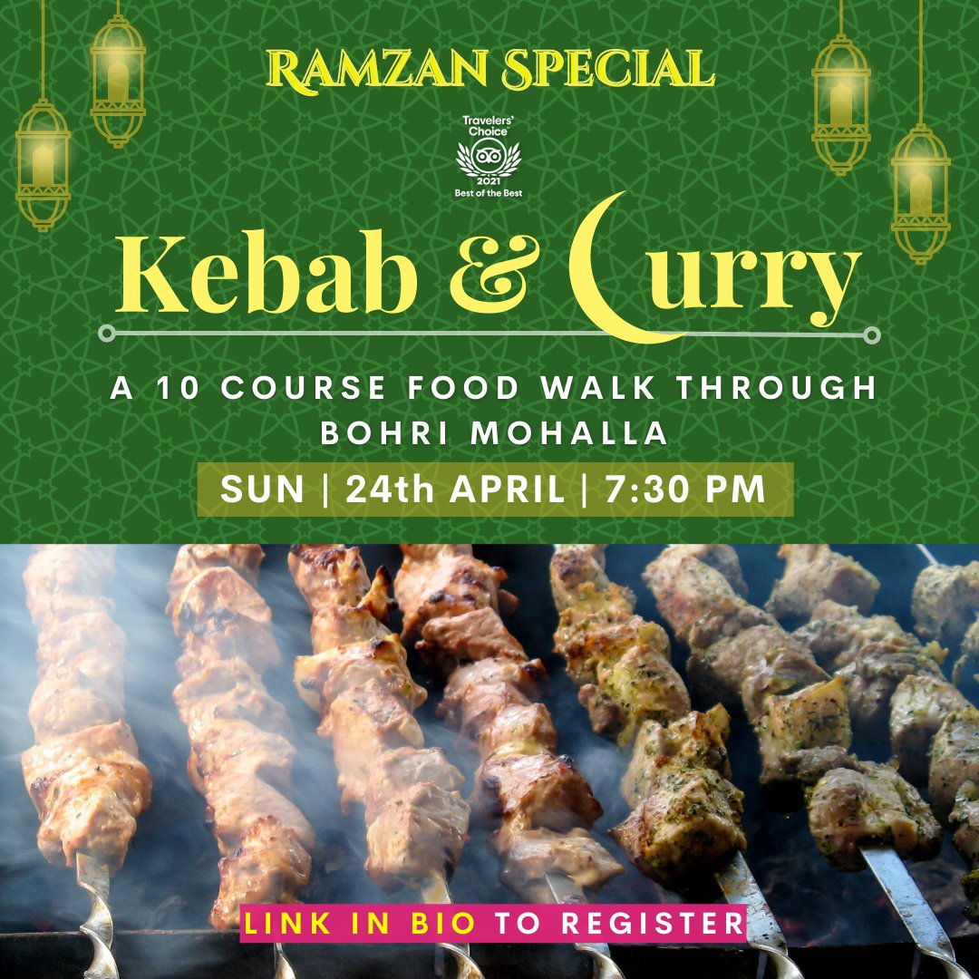 NFPexplore's tweet image. Always wanted to taste the kebabs during Ramzan? Now is your time!
Join us on a 10 course food walk through Bohri Mohulla this weekend. 
Register now: townscript.com/e/kebabandcurr…
All food tasting is included in the cost.

#food #foodie #foodwalk  #tour #mumbai #bombay