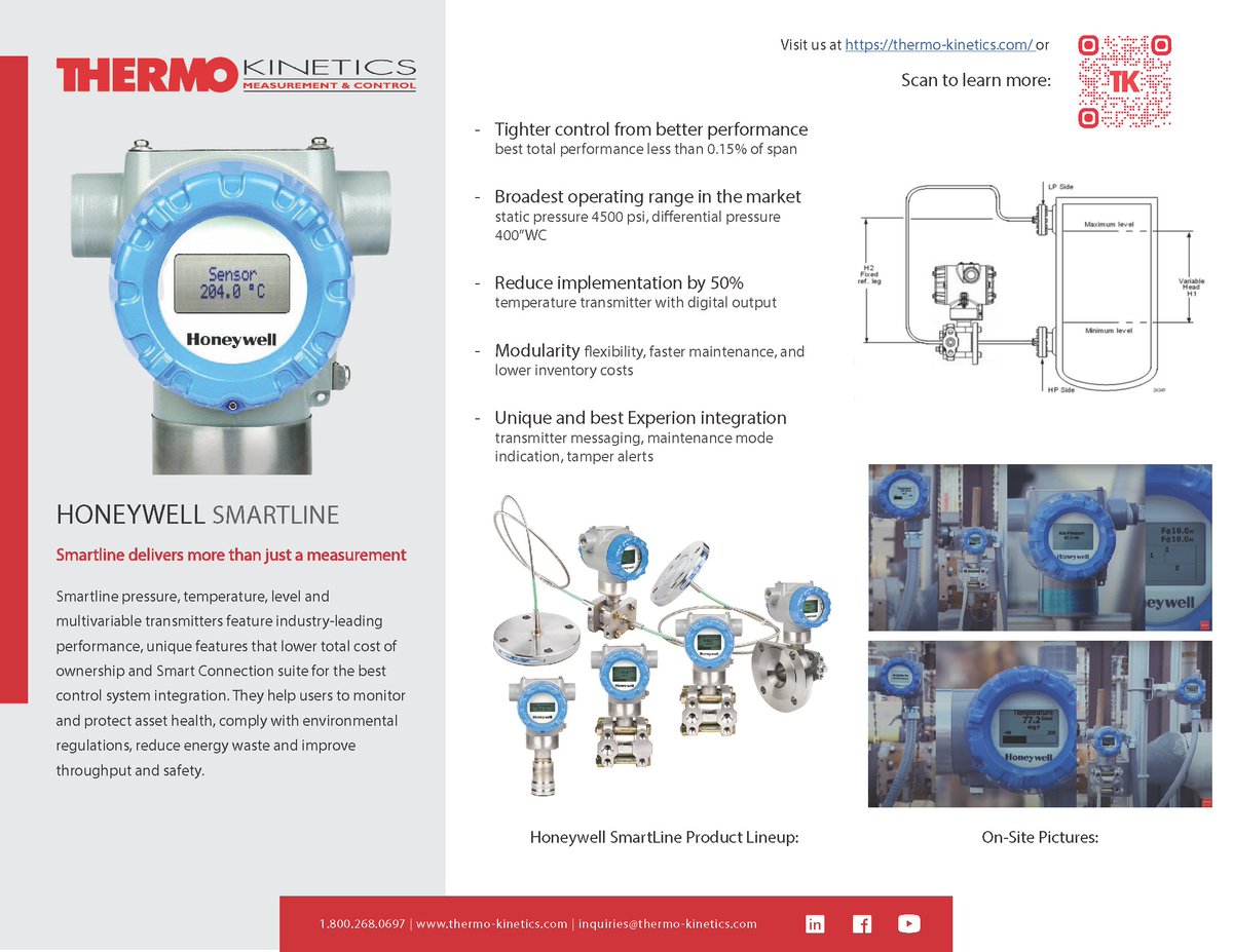 Thermo_Kinetics's tweet image. @honeywell SmartLine pressure, temperature, level and multivariable transmitters feature industry-leading performance, features that lower the total cost of ownership and Smart Connection suite for the best control system integration.

#measurementandcontrol #thermokinetics