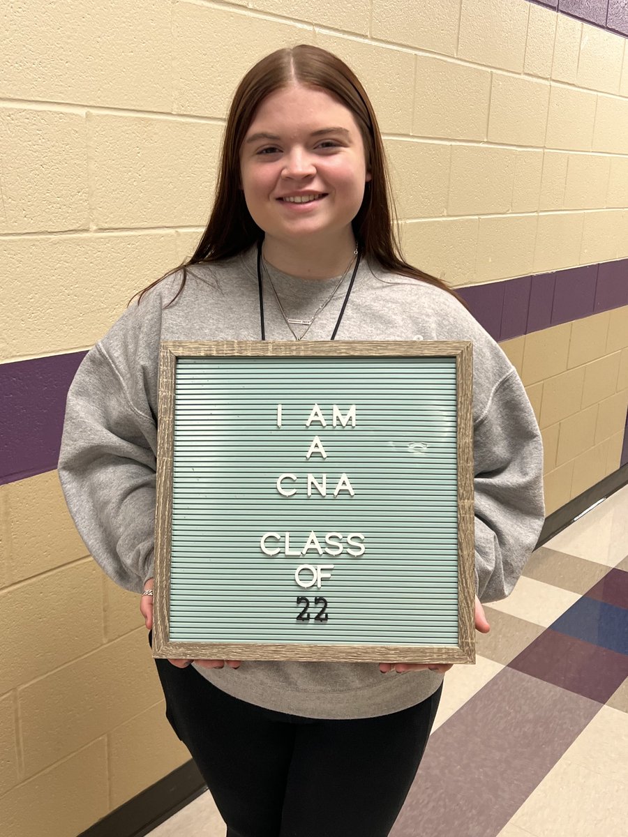 Congratulations to Coeli Briscoe for earning her nurse aide certification #classof22#CTE#futureRN