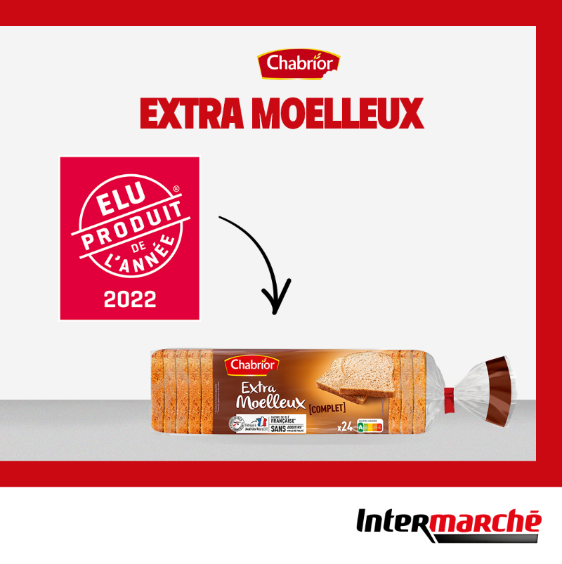 intermarche's tweet photo. #Chabrior innove et fait la différence : la marque reçoit le prix « Élu Produit de l’Année » pour 12 références pains de mie ✅
Une récompense qui soutient nos initiatives pour le #MieuxManger :
➡️#Nutriscore A ou B
➡️Sans additif
➡️Sans huile de palme
➡️Blé 🇫🇷
➡️Fabriqués en 🇫🇷