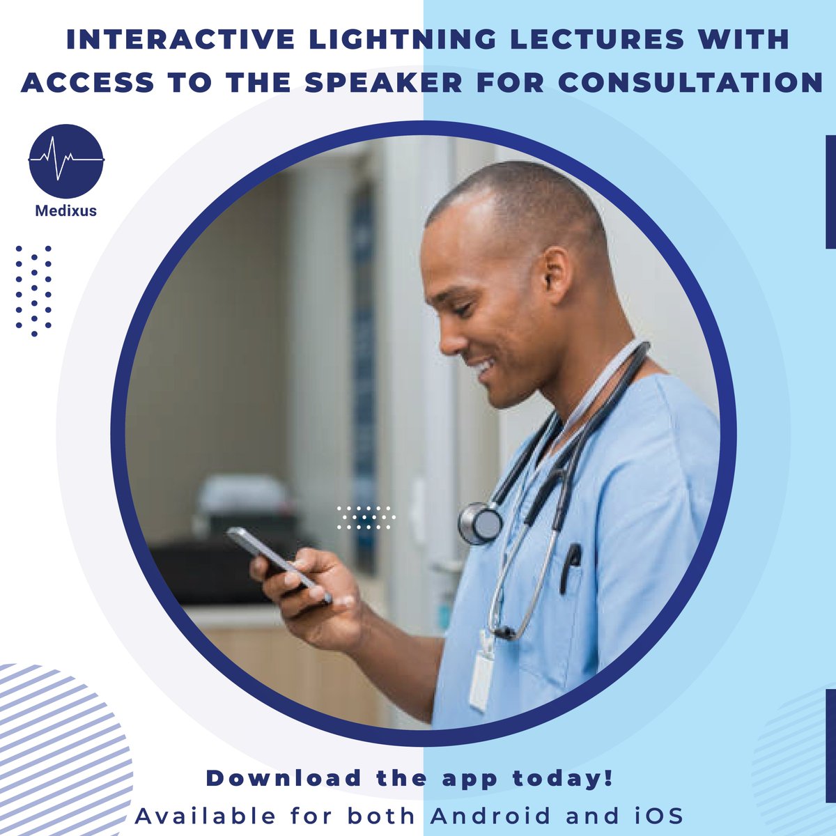 There's something for everyone at Medixus 🥳
☑️Interactive lightning lectures
☑️Lectures by specialty
☑️Lectures by Cadre
☑️CPD points

Download the app today! Available for both Android and iOS
#wearemedixus #CPDpoints #lightinglecture #capacitybuilding #training #health #medics