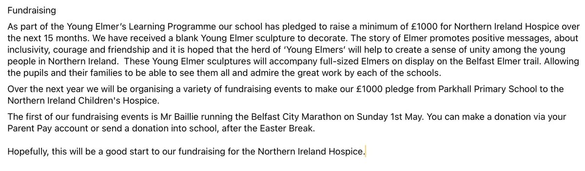 We are fundraising for the Hospice.
