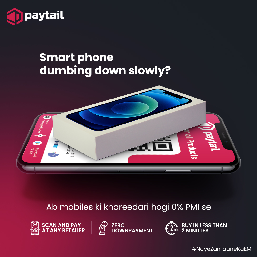PaytailIndia's tweet photo. Kab tak phone hanging ya software lagging se suffer karoge? Le aao naya mobile with #Paytail. 
#NayeZamaanekaEMI

Quickest Approvals
Hassle-free EMIs
Zero Down payment

Visit: https://t.co/akFRGkeWh5 https://t.co/dP0n1cBttO
