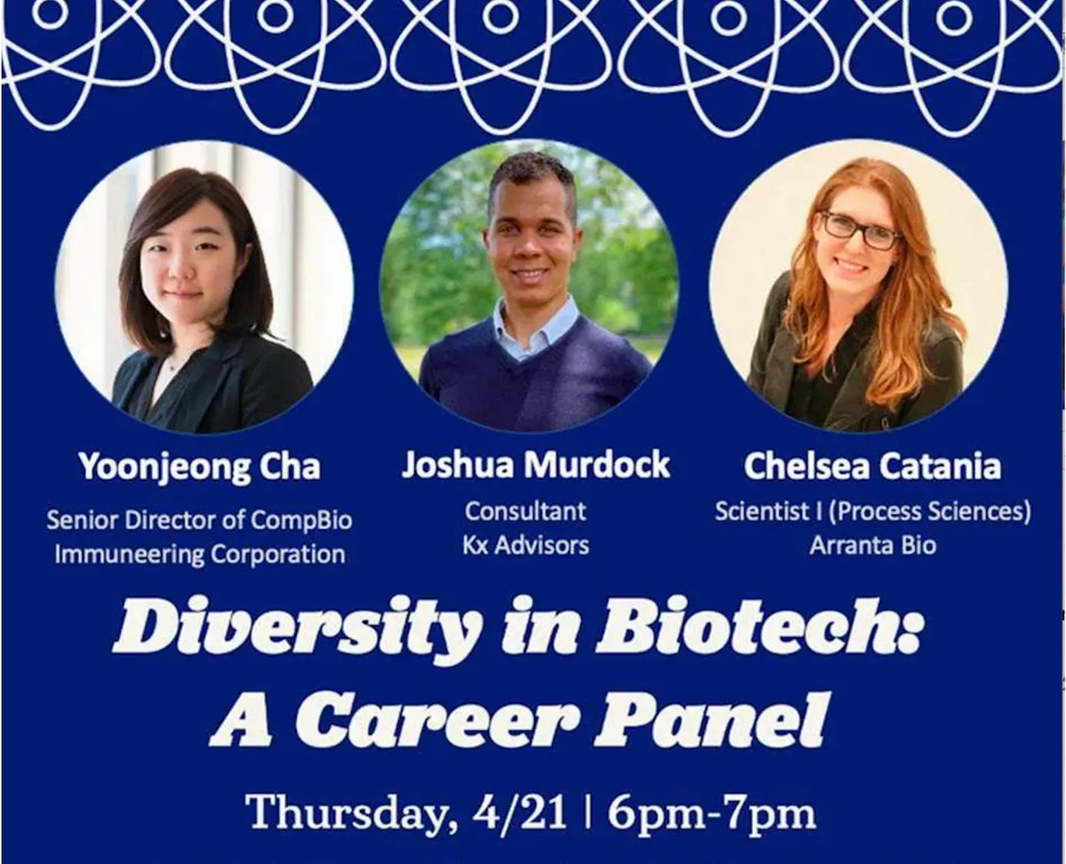 We're proud of our own Senior Director of Comp Bio and <a href="/MIT/">Massachusetts Institute of Technology (MIT)</a> alum <a href="/Yoonjeong_Cha/">Yoonjeong Cha</a> who will be participating in the <a href="/MITBiotechGroup/">MIT Biotech Group</a> Diversity in Biotech Career Panel on 4/21!