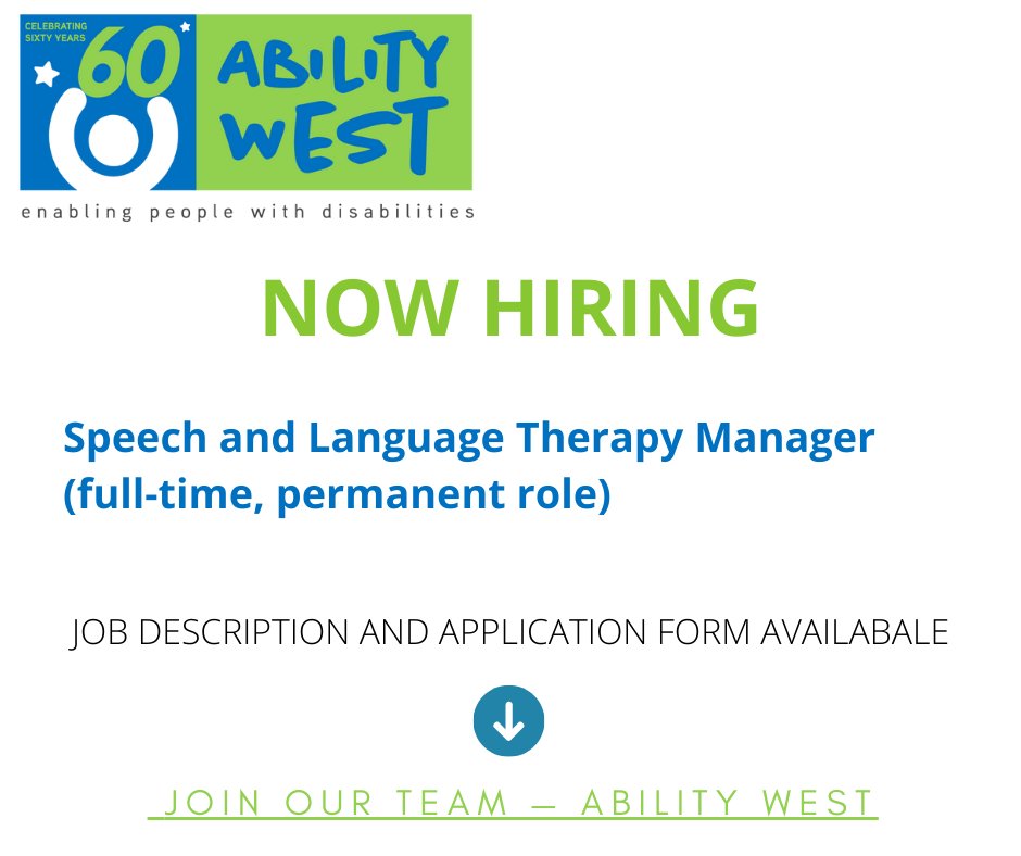 abilitywest's tweet photo. We're currently hiring a Speech and Language Therapy Manager, see further details at: https://t.co/5ElVbEonX1
#careeropportunity #recruiting https://t.co/lo1iHMfOvh