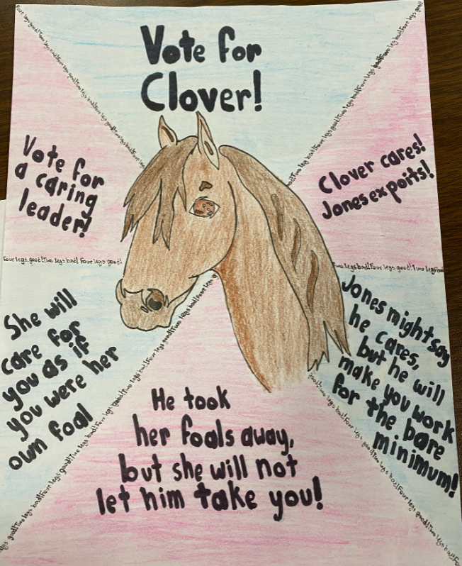 Ms_Bakke's tweet photo. Animal Farm Persuasion Projects! Some great rhetorical techniques used by my English I Honors class! #beastsofengland https://t.co/JAC4wxYAdo