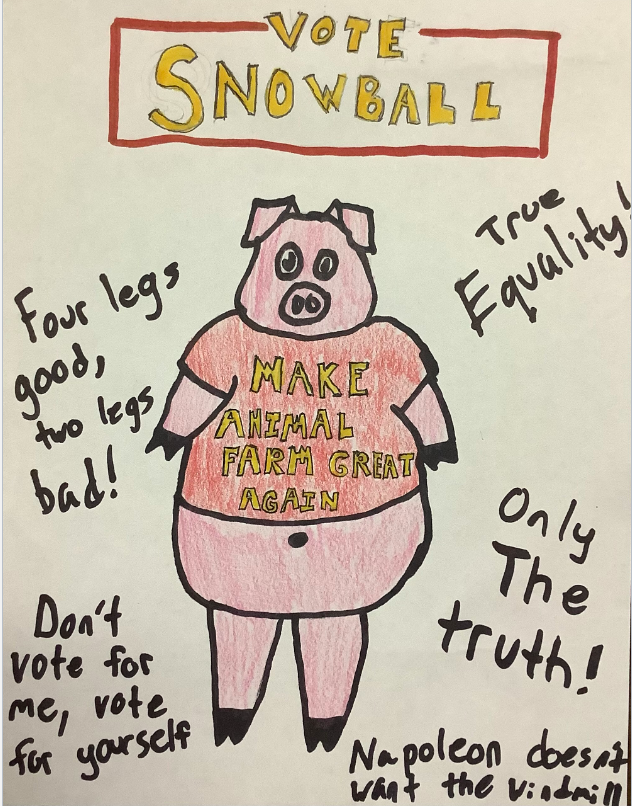 Ms_Bakke's tweet photo. Animal Farm Persuasion Projects! Some great rhetorical techniques used by my English I Honors class! #beastsofengland https://t.co/JAC4wxYAdo