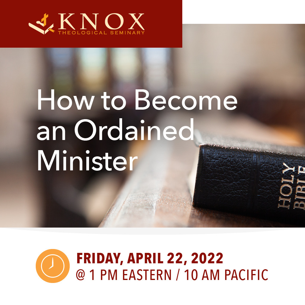Are you or someone you know new to ministry or considering a future as a pastor or chaplain? Learn about the ordination process, differences in ministry credentials, and next steps in a live webinar event with Dr. Robbie Crouse this Friday! Register:  discover.knoxseminary.edu/ordination-web…
