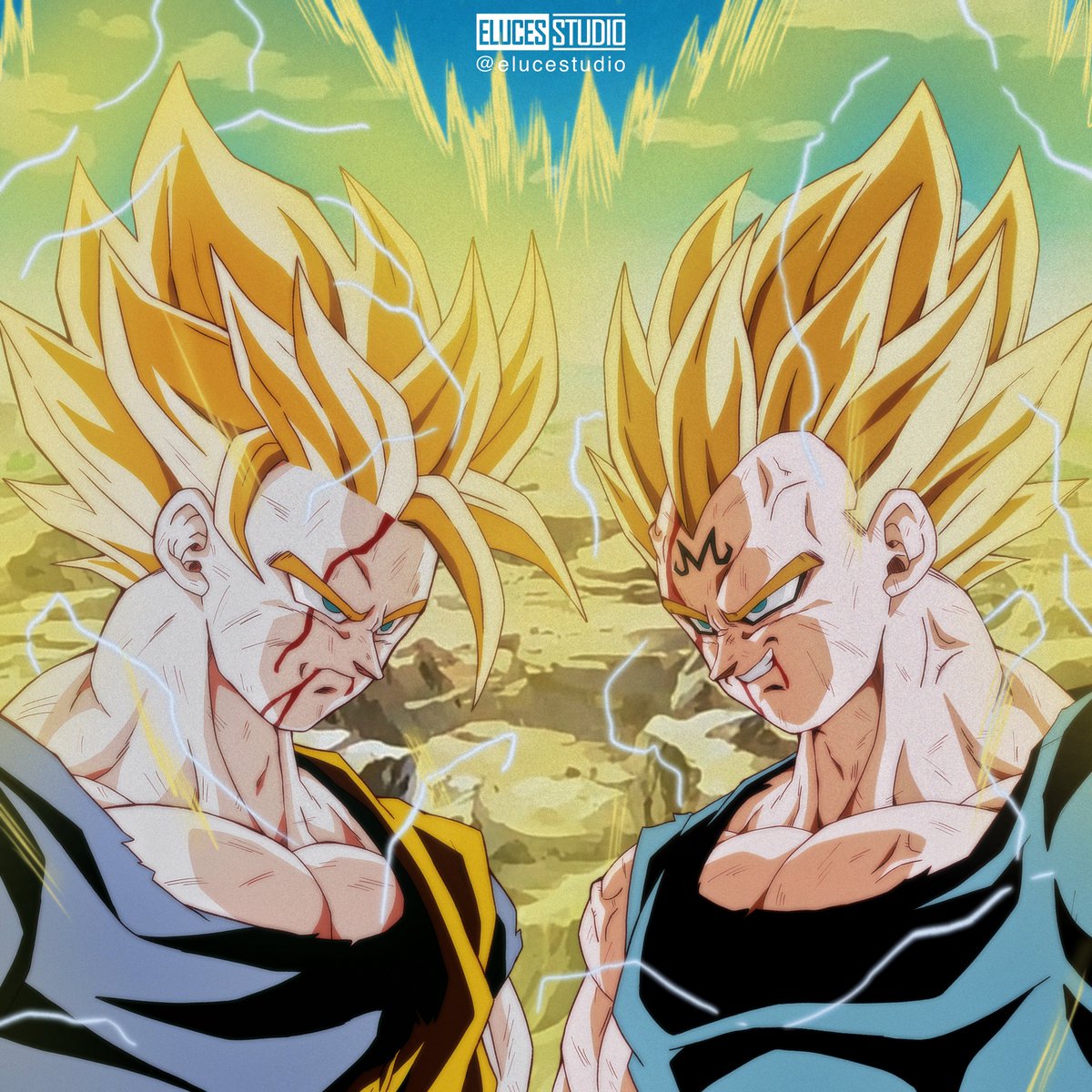 The One Nimbus 🍙 (Commissions Closed) on X: Commission recente que fiz de  Goku ssj2 vs Majin Vegeta ;) Recent commission I made of Goku ssj2 vs Majin  Vegeta ;) #Manga #DragonBall #