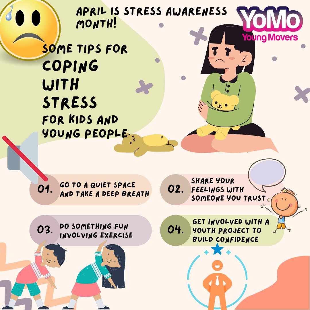 It's Stress Awareness Month! If you are feeling stressed, try different things to help manage that feeling! It is so important for kids and young people to know there are ways to manage stress. Why not come and sign up for one of our sessions. Stress is something we all feel!