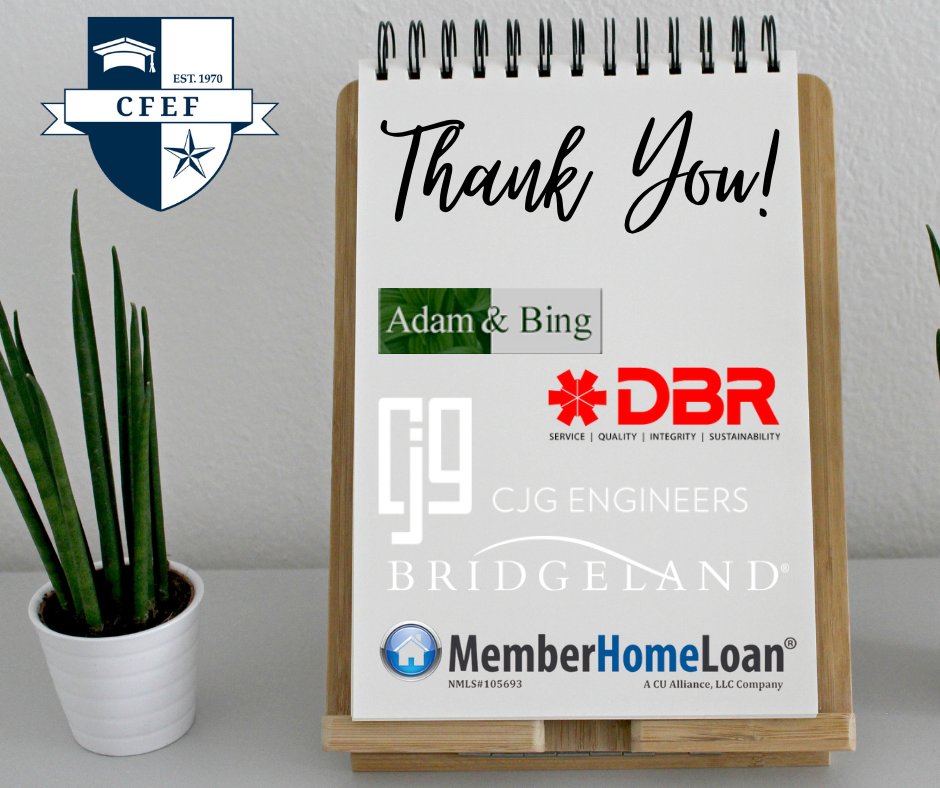 Thank you to Adam &amp; Bing, P.C, @BridgelandMPC, <a href="/cjgengineers/">CJG Engineers</a>, <a href="/MemberHomeLoan/">Member Home Loan</a>, and <a href="/DBREngineering/">DBR</a> for being Silver sponsors of our upcoming B.F. Adam Golf Classic! We appreciate all of your support! 💙

thecfef.org/events/b-f-ada…