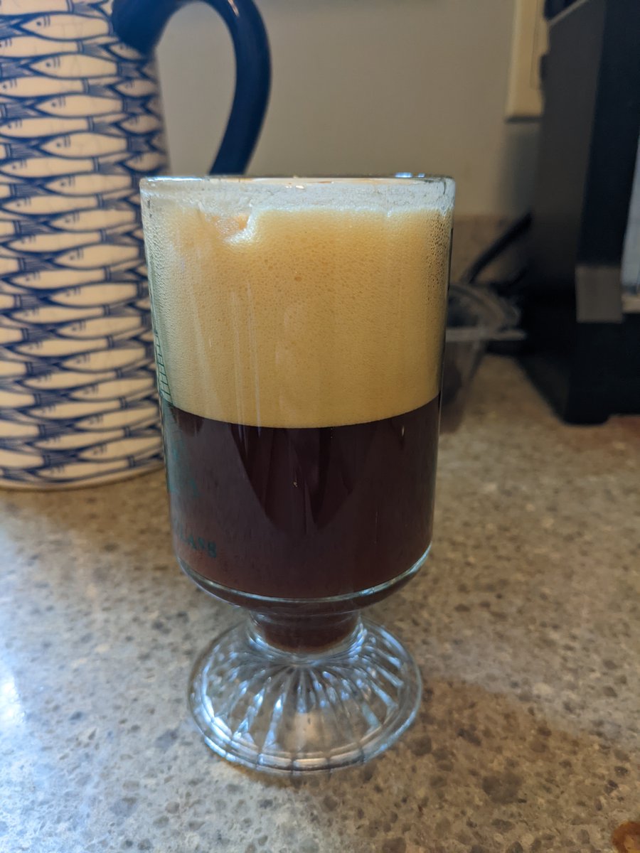 s_i_r_h_c's tweet image. An unexpected side effect of picking up a bag of decaf beans from @BlueprintCoffee : less worry about caffeine -> more coffee drinks -> more experimentation -> this sparkling orange-cardamom americano.