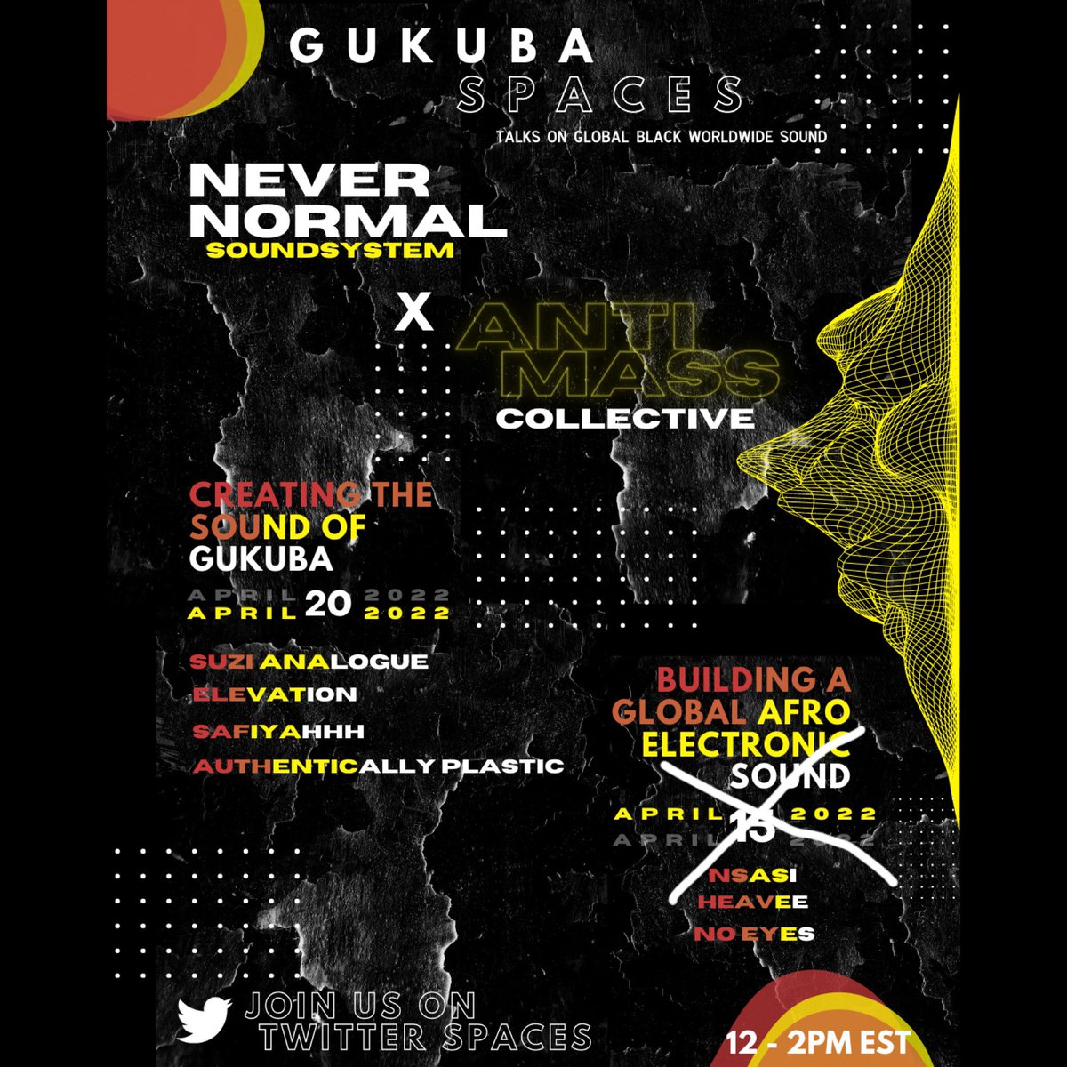 NEVER NORMAL (@nevernormalrecs) on Twitter photo TODAY π Join our talk: πΎπ§πππ©ππ£π πππ ππ€πͺπ£π ππ ππͺπ πͺππ: ππ‘π€πππ‘ π½π‘πππ ππ‘πππ©π§π€π£ππ ππ€πͺπ£π 12pm EST on #TwitterSpaces ππΎ x.com/i/spaces/1zqKVβ¦
Ft collaborators from the new #GUKUBA project π₯<a href="/antimass__/">ANTI-MASS</a> TODAY π Join our talk: πΎπ§πππ©ππ£π πππ ππ€πͺπ£π ππ ππͺπ πͺππ: ππ‘π€πππ‘ π½π‘πππ ππ‘πππ©π§π€π£ππ ππ€πͺπ£π 12pm EST on #TwitterSpaces ππΎ x.com/i/spaces/1zqKVβ¦
Ft collaborators from the new #GUKUBA project π₯<a href="/antimass__/">ANTI-MASS</a>