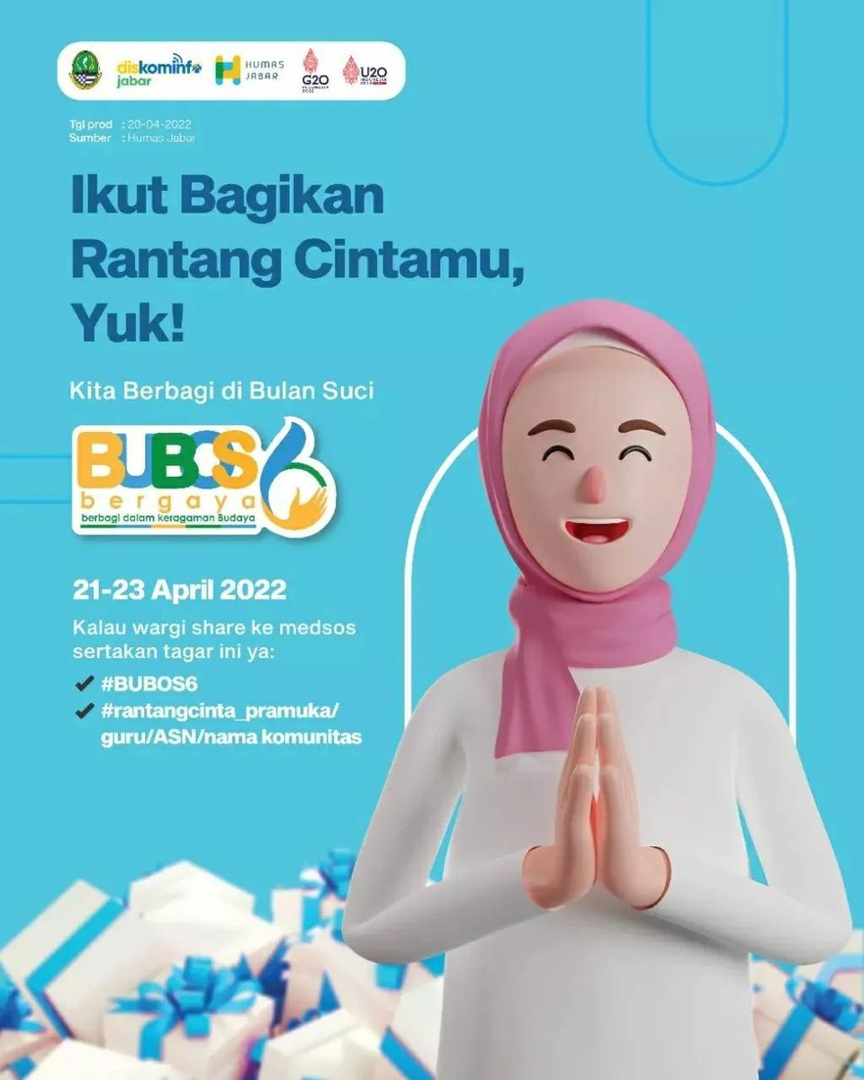 bapenda_jabar's tweet photo. Wargi, berbagi di bulan Ramadan dengan #RantangCinta , yuk 😇
.
Yap! Wargi bisa mulai dari hari ini sampai hari H #BUBOS6 nanti tanggal 23 April 2022, rantang yang penuh cinta akan disebarkan ke semua daerah agar semua bisa menikmati dan berbahagia 🤗
.
#BanggaJadiWargaJabar https://t.co/daPEojZP3D