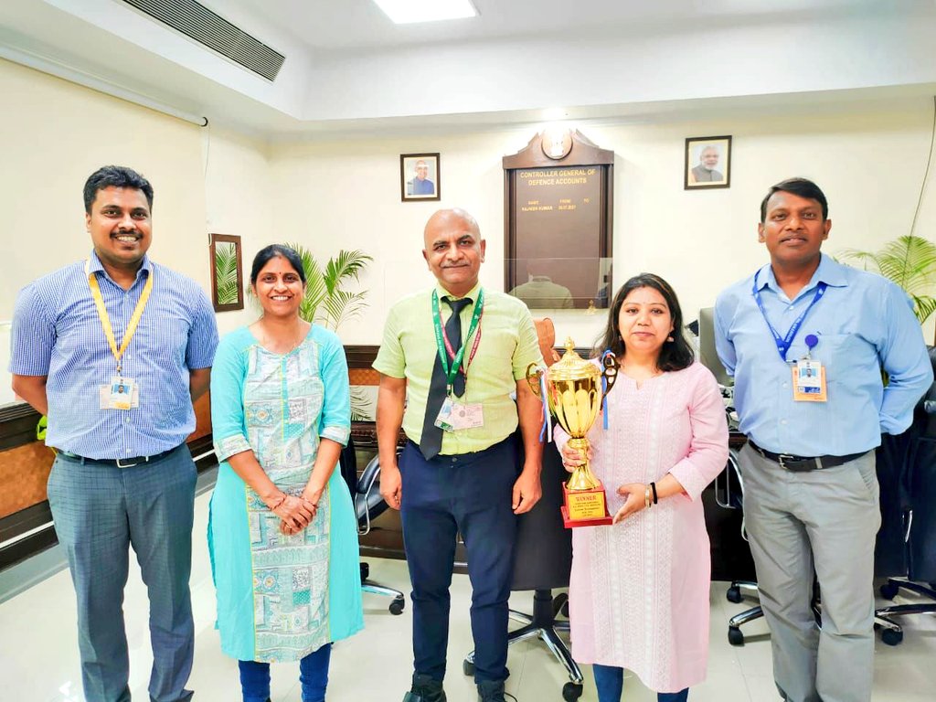 DefenceAccounts's tweet image. #CGDA felicitated Smt. Debajani Tamuly, Sr. Auditor for winning the Women’s Singles &amp;amp; Team Championship titles in All India #CivilServices Carrom Tournament 2022 &amp;amp; being selected to represent #India at World #Carrom Championship to be held in #Malaysia in Oct'22. 

#BestOfLuck