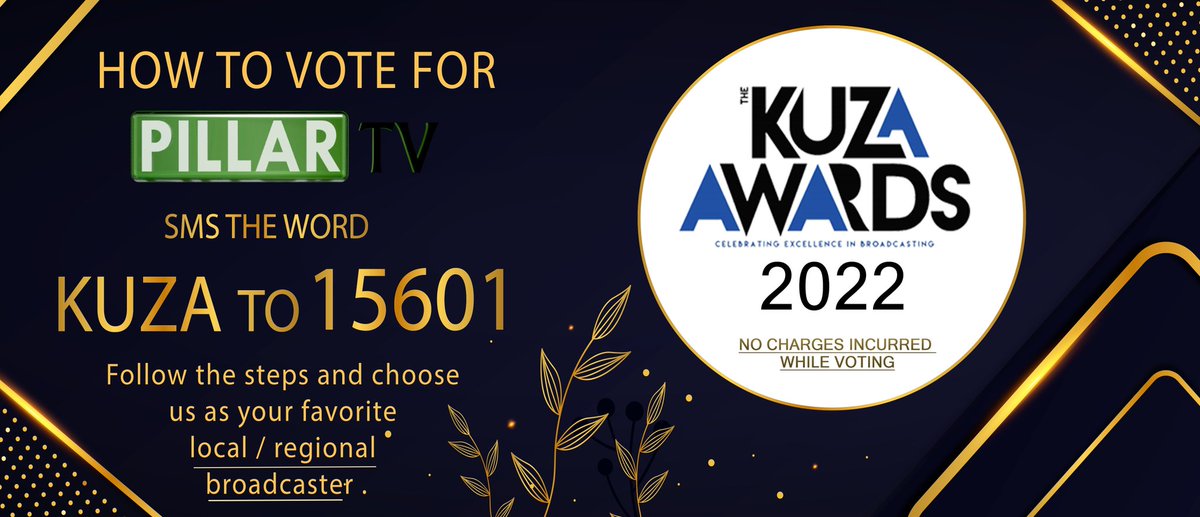pillar_tv's tweet photo. Kindly vote for PILLAR TV as your favorite regional/local broadcaster by sending the word KUZA to 15601 and follow the steps. No charges will be incurred! https://t.co/zah1h6Ql65