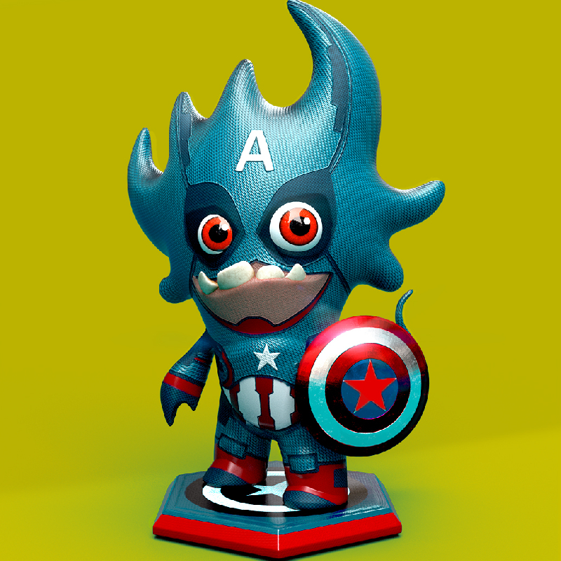 Mr. Monster (Special) No.75 🇺🇸

"The Captain America Monster (Super Hero)."

Creator: <a href="/Mehfarsi/">Mehdi Farsi</a>

Exclusively on NFTb Marketplace.

Buy now👇
nftb.io/item/a03b1d868…

#NFTB #NFTArtist #NFT #NFTcommunity #CryptoArt #NFTs #BSCnft #Art #Artworks #NFTartwork #NFTCollection #NFTCrypto