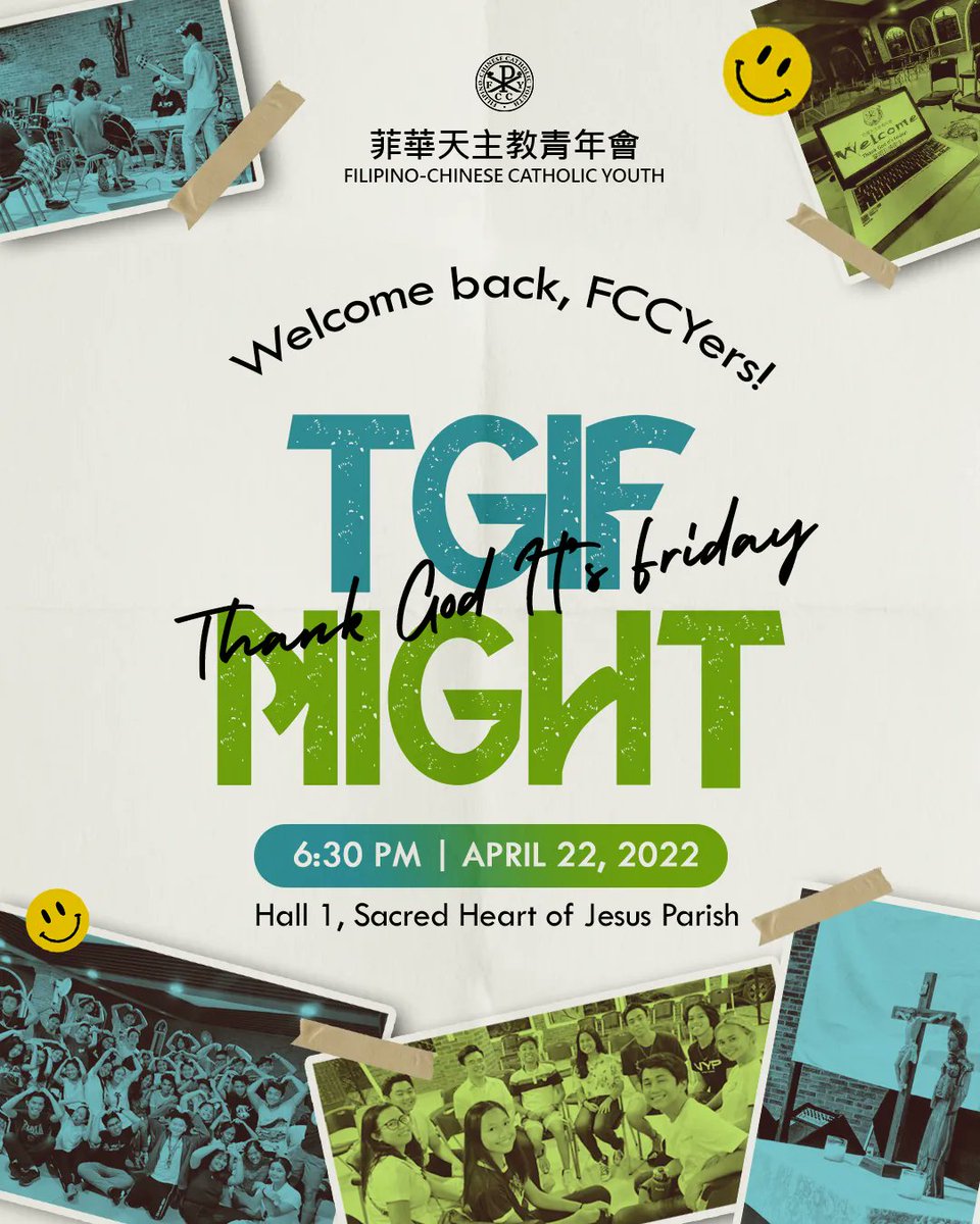 FCCYDavao's tweet photo. TGIF Night is finally happening again!🙏

Bring along your friends and let's have a good time praising the Lord this Friday!

Welcome back and welcome home, FCCYers🏡 

#TGIFNight
#FCCYDavao https://t.co/y0q1NC2Cg0
