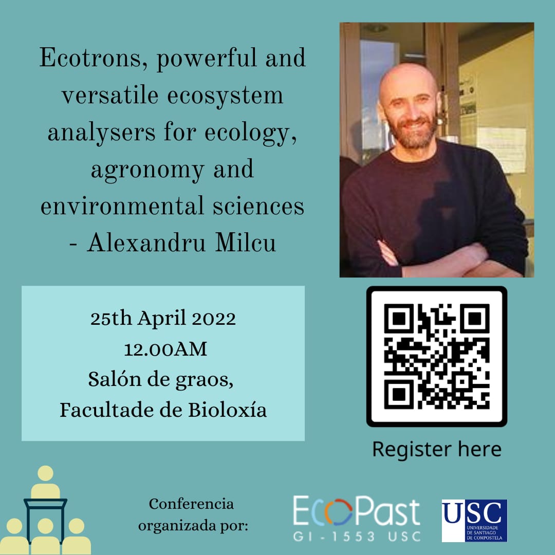 botaebata's tweet photo. Non podedes perder o novo seminario organizado por @eco_past ! Será impartido por Alexandru Milcu o próximo luns 25 de abril ás 12:00 no salón de graos da Facultade de Bioloxía.
Podedes inscribirvos aquí: https://t.co/drWEpkSpwH https://t.co/Q6735jk2ov