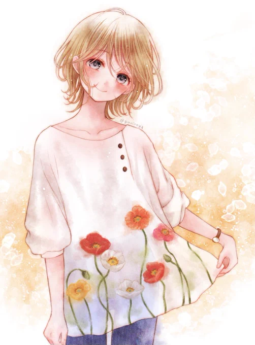 #絵柄が好みって人にフォローされたい
お花と女の子🌷 