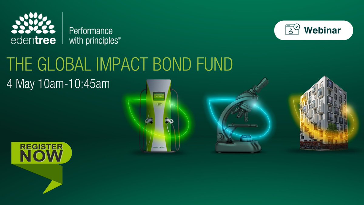 EdenTreeIM's tweet photo. Join David Katimbo-Mugwanya, CFA and Michael Sheehan, CFA on Wednesday 4 May at 10am as they discuss EdenTree's newly launched Global Impact Bond Fund. Click here to register now https://t.co/KFkTmuwQMy #webinar #newfundlaunch #performancewithprinciples https://t.co/0ylP6YtTpN