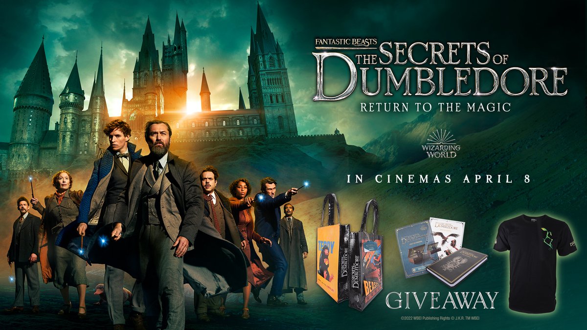 WarnerBrosIRL's tweet photo. Retweet and follow for your chance to #win a magical merch pack to celebrate the release of Fantastic Beasts: The #SecretsOfDumbledore!
 
Experience the magic on the big screen and see the film in cinemas now! https://t.co/KDtZhfYfvz