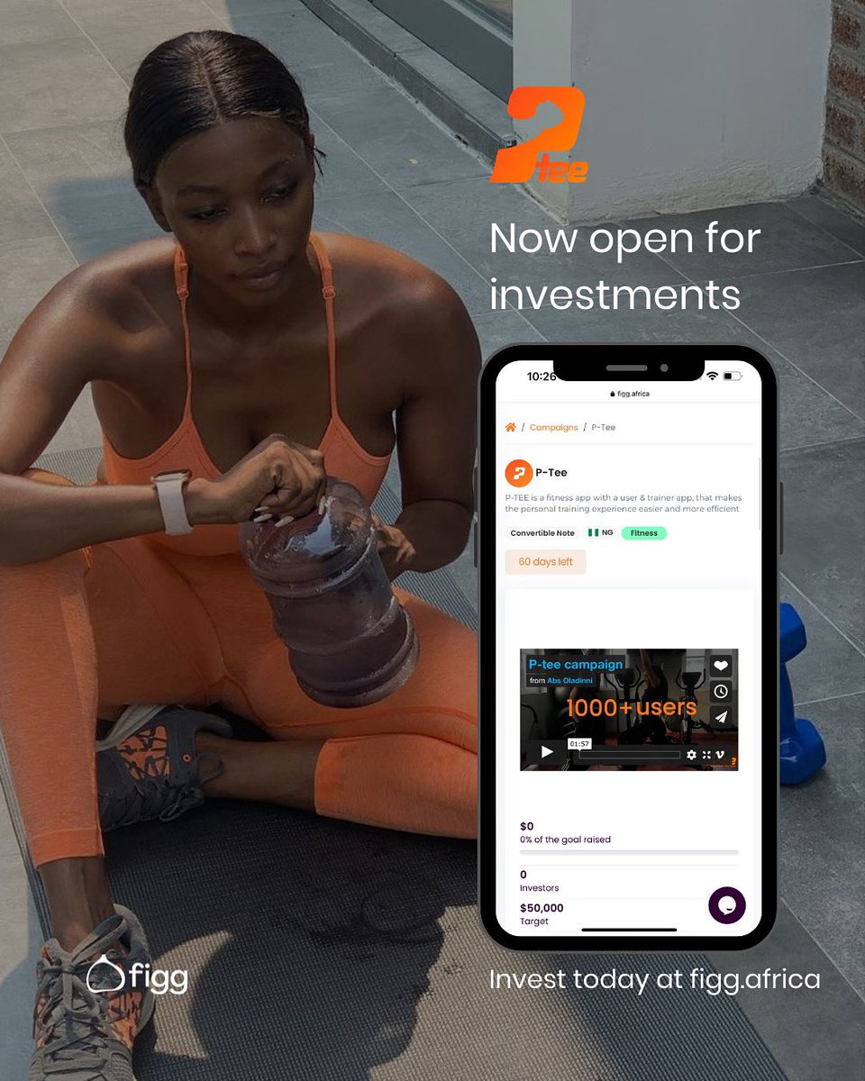 figgafrica's tweet image. You can now invest is Africa’s leading fitness technology app @PTEETrainer. Click the link to find out more and invest from as little as $10 today bit.ly/3vug1mA
